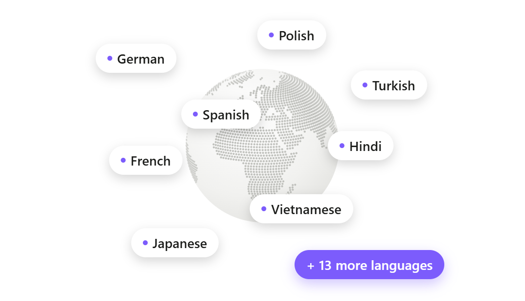One clip dubbed into many languages with Voice Creator Pro